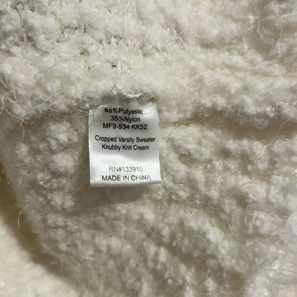 Show Me Your Mumu Women's Crop Varsity Sweater Knubby Knit Size Small - Picture 5 of 6
